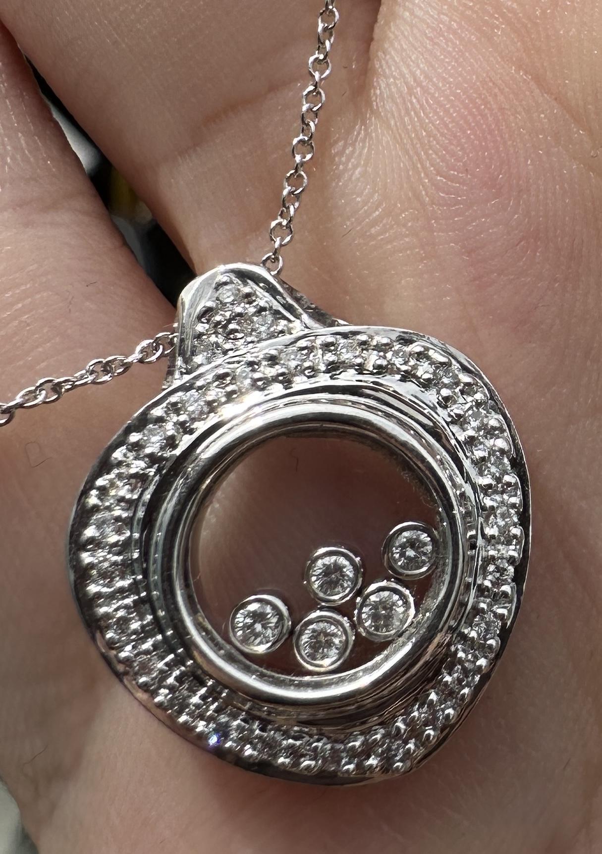18k Diamond Shaker Locket Pendant Necklace