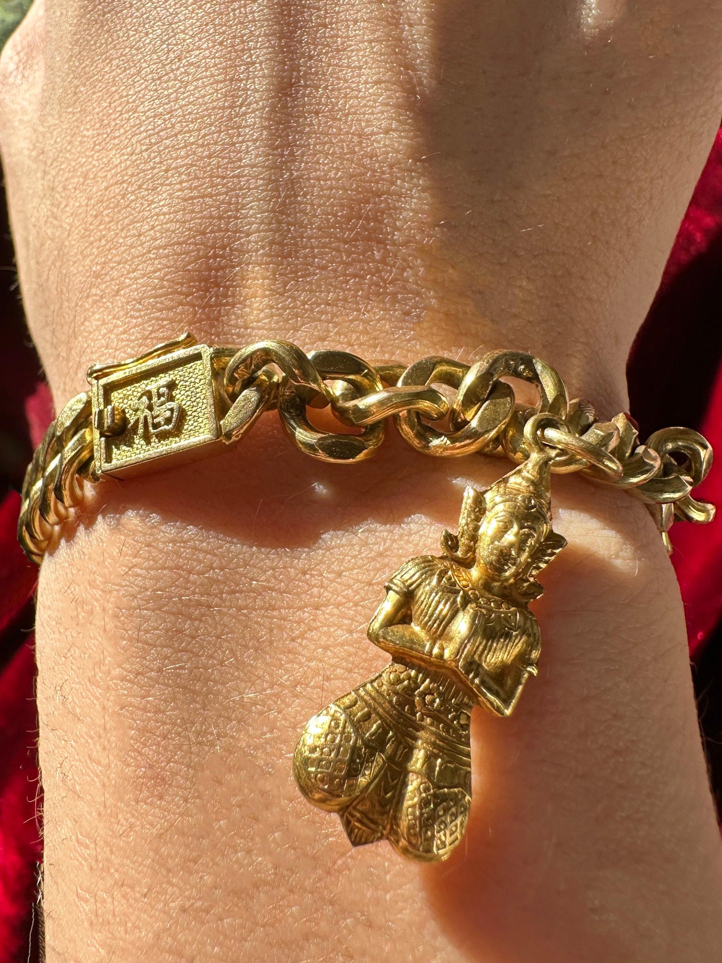 14k Good Fortune Bracelet with Chinese Character