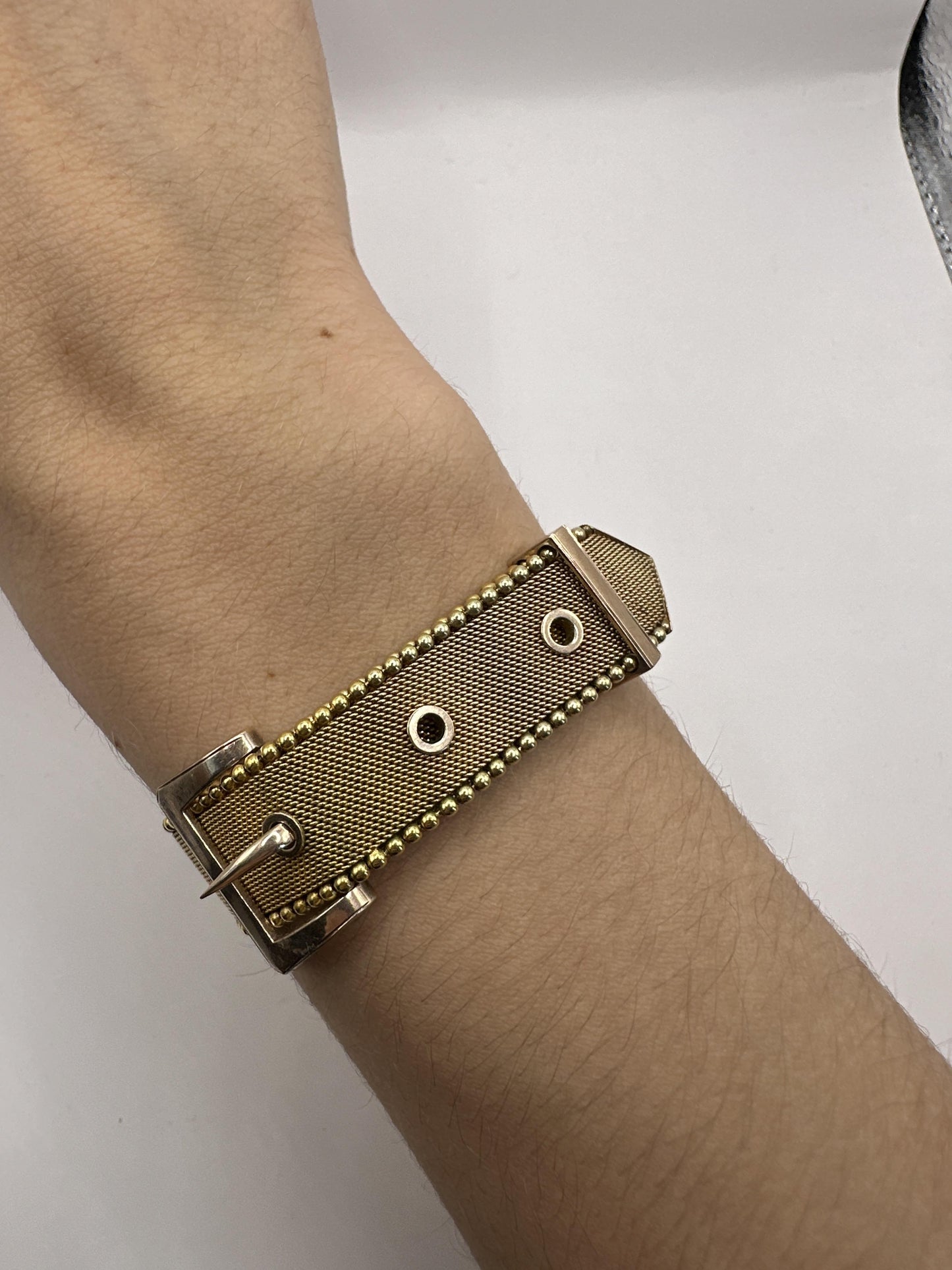 14k and 9k Estate Buckle Bracelet