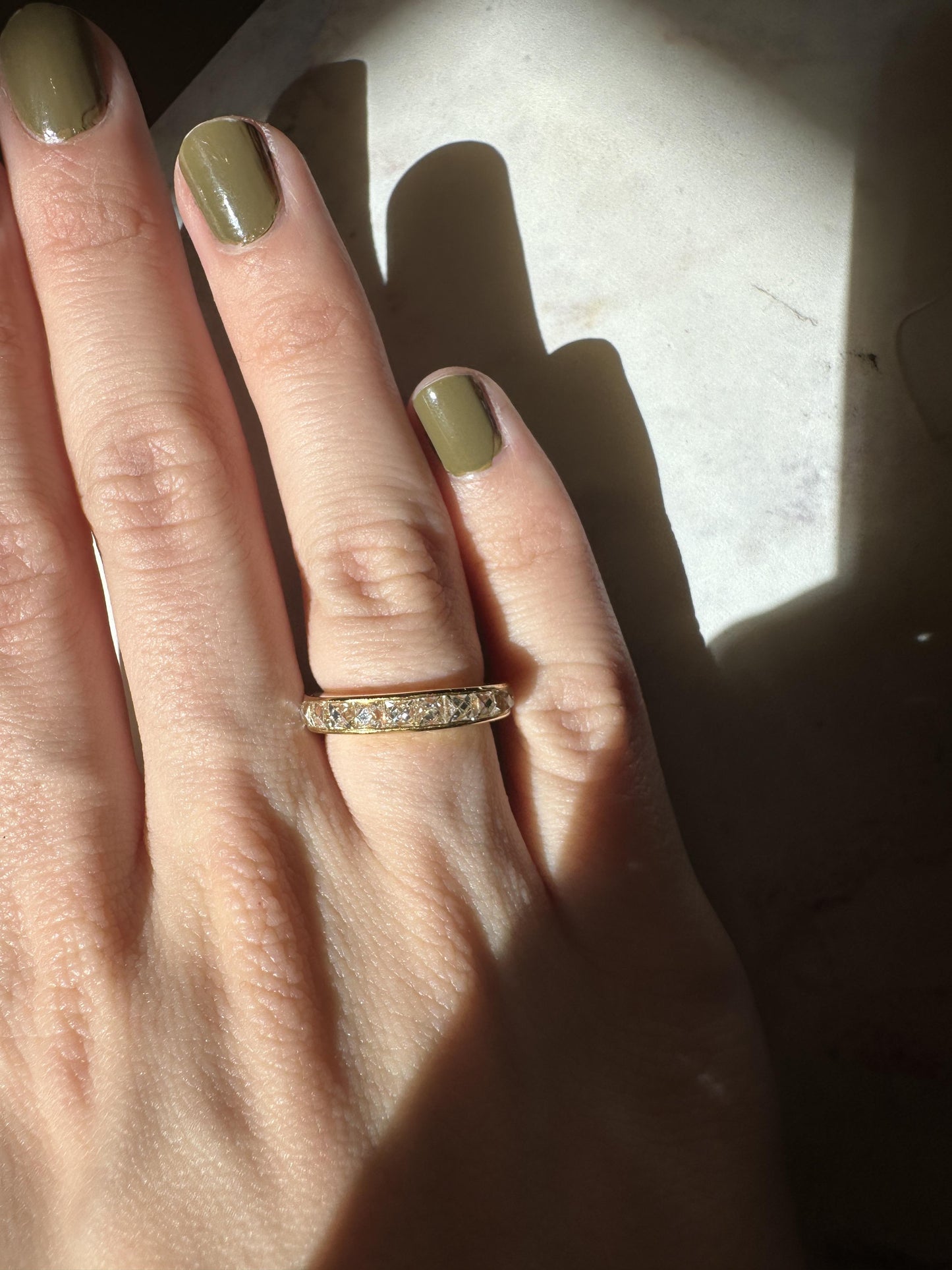18K Yellow Gold 1.72 Carat Repurposed French Cut Diamond Band - Size 6