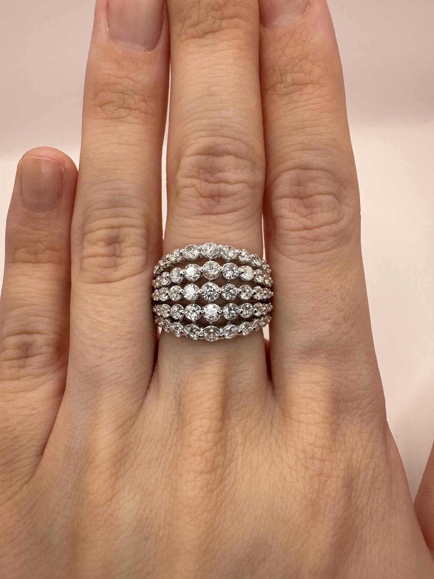 18k Diamond Wide Band Ring