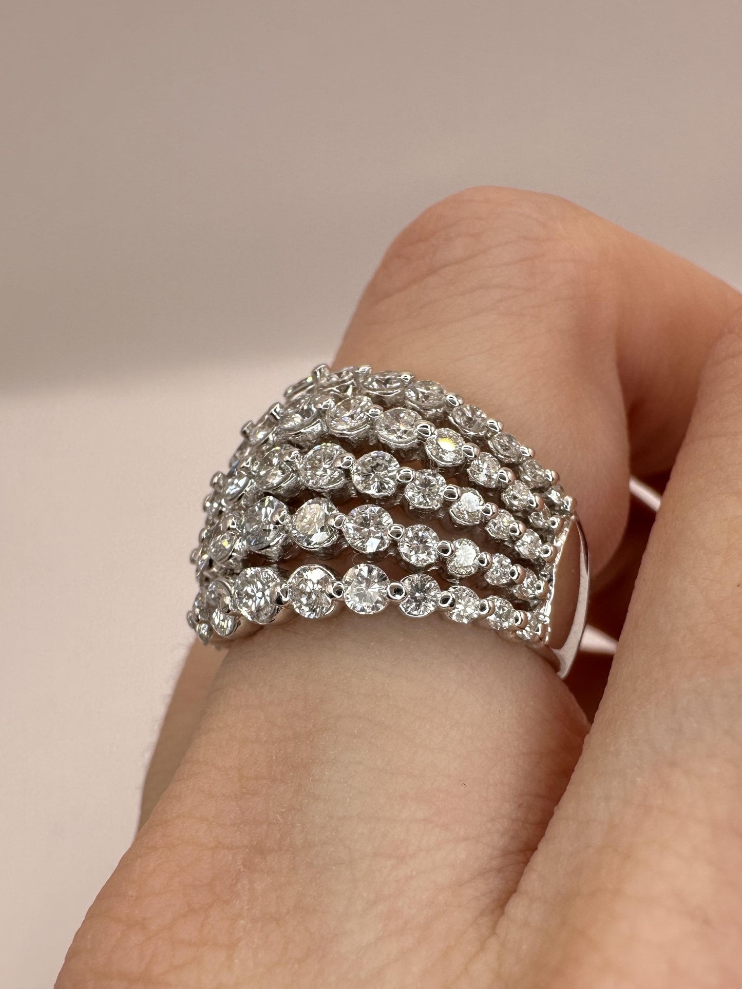 18k Diamond Wide Band Ring