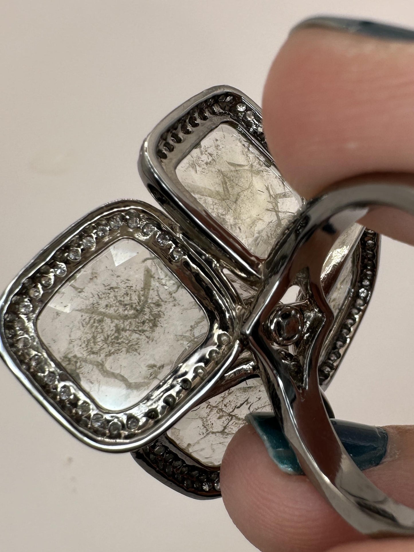 14k All Natural Diamond Flower Cocktail Ring