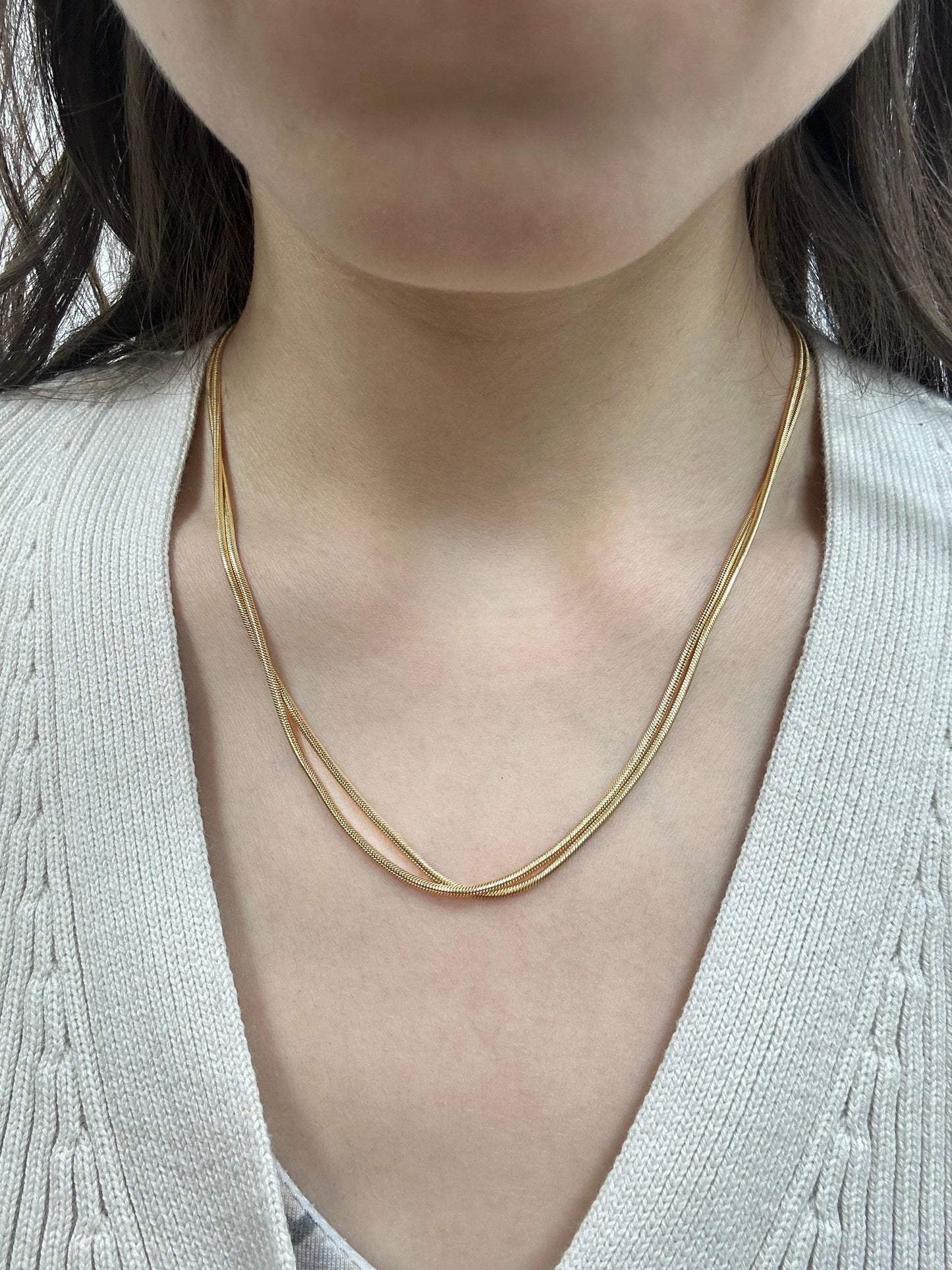 Vintage 14K Yellow Gold Snake Chain - 36 inches