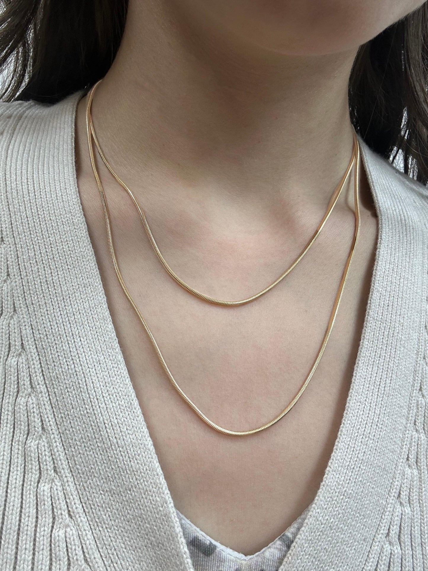 Vintage 14K Yellow Gold Snake Chain - 36 inches