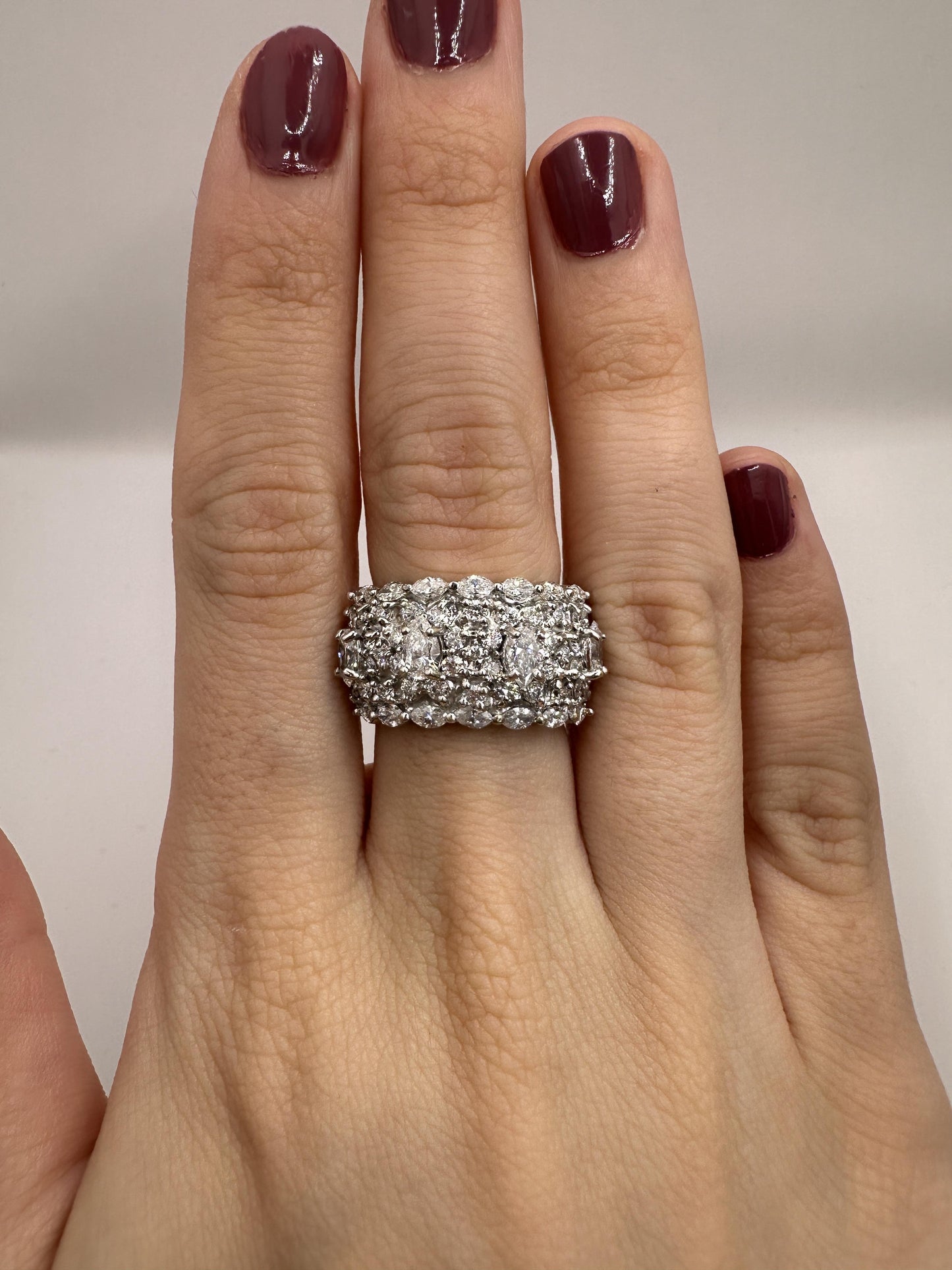 18k Diamond Wide Band Ring