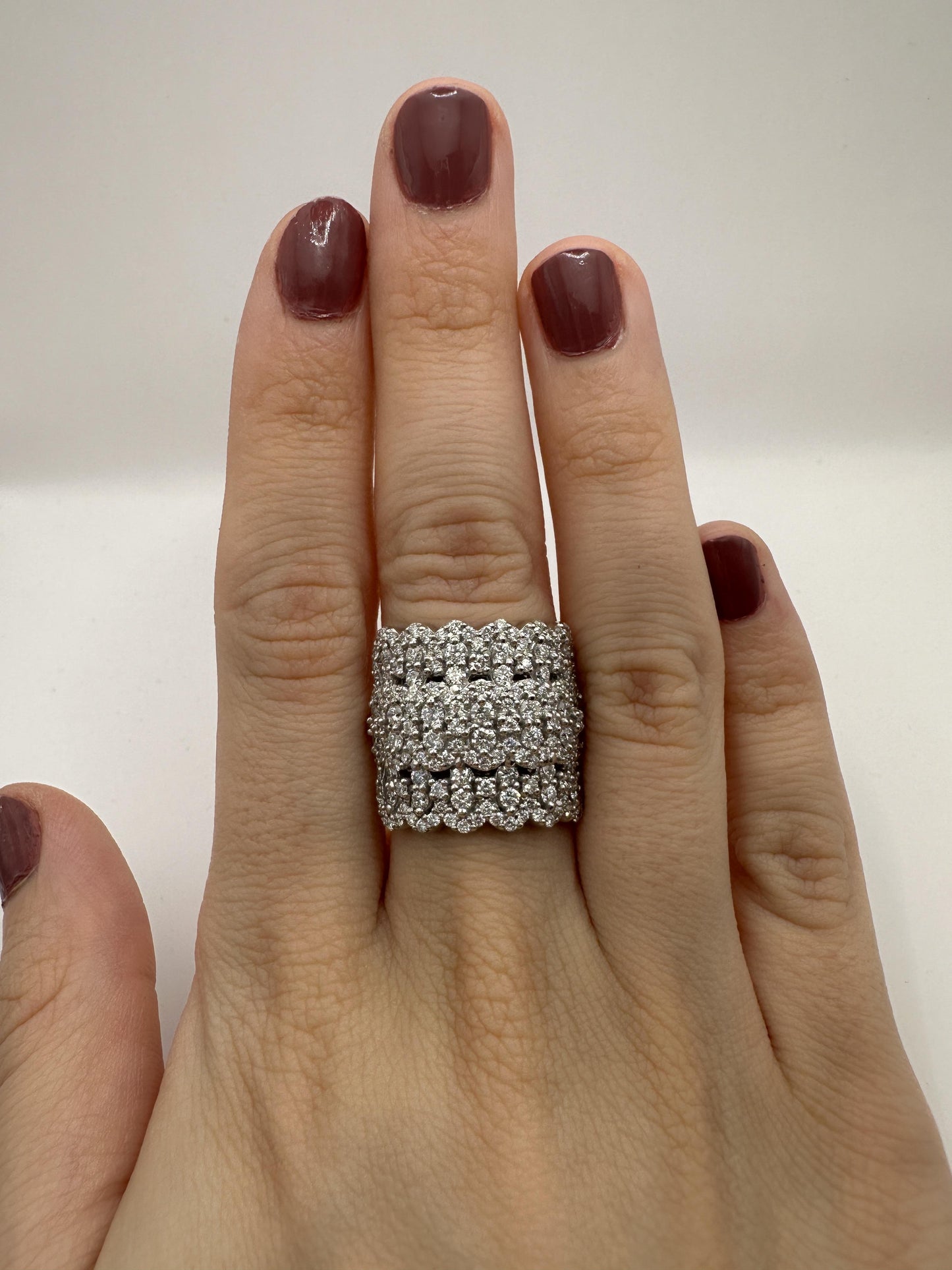 18k Diamond Wide Band Ring