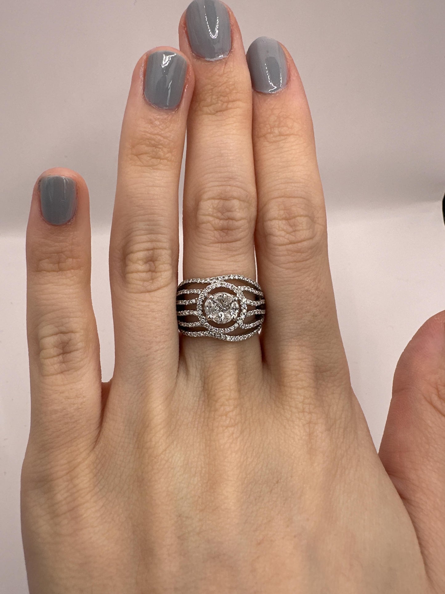 18k Marquise and Princess Cut Diamond Ring