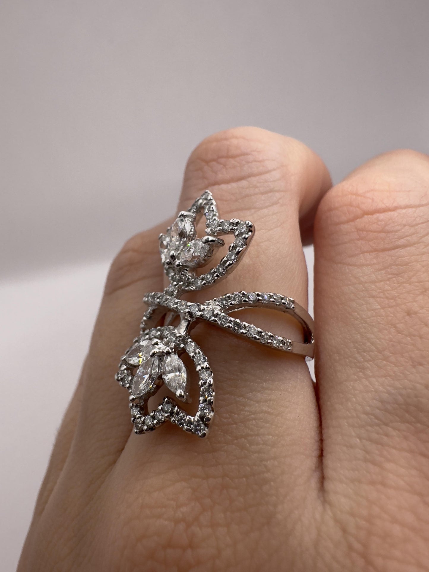 18k Marquise Cut Diamond Ring