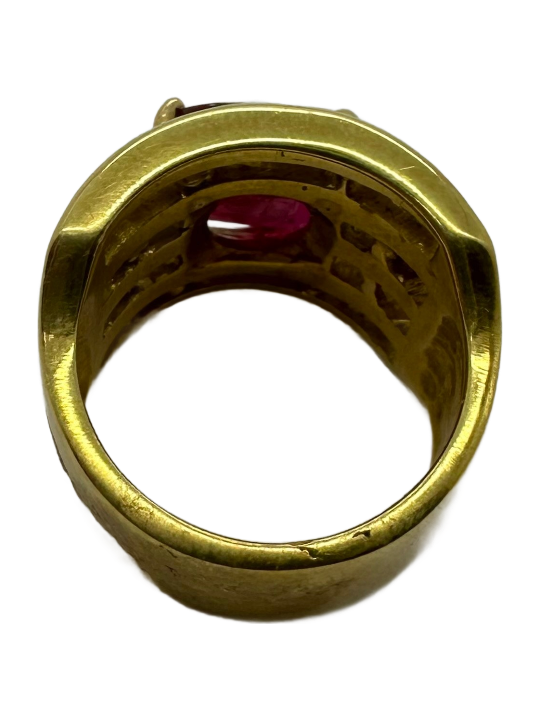 18k Estate Diamond and Ruby Ring