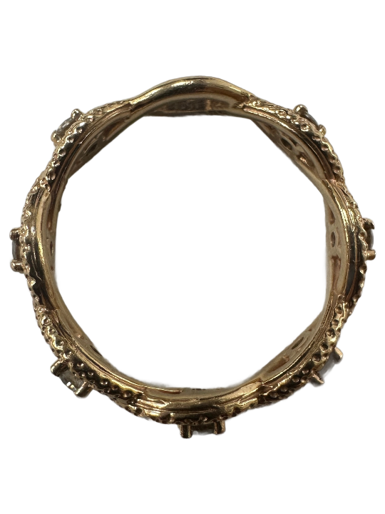 14k Rose Gold diamond Band with Continuous Infinity Motif