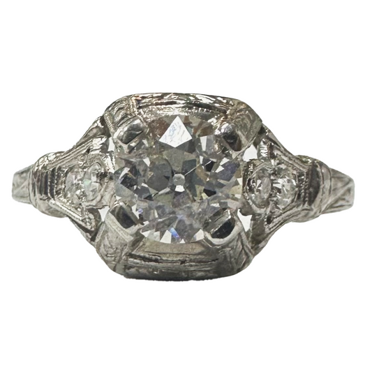 Platinum Edwardian Diamond Engagement Ring