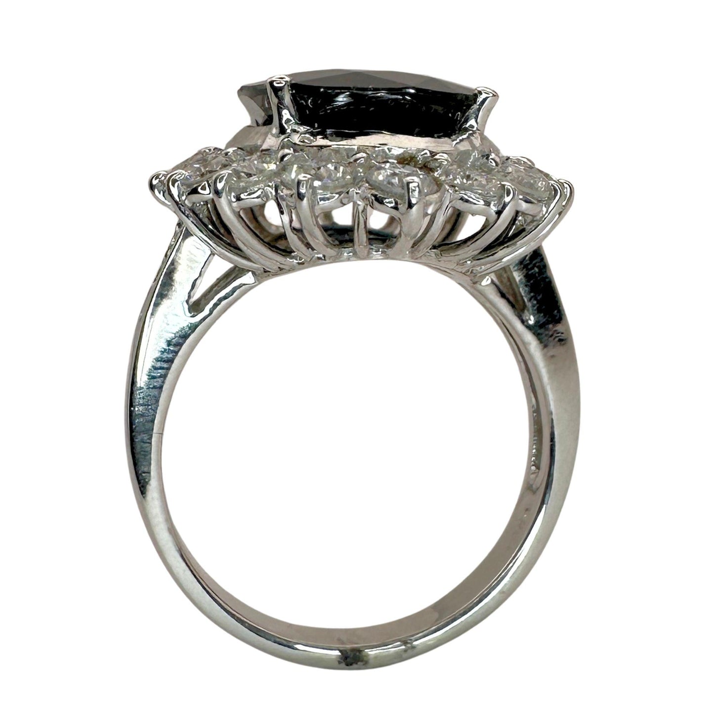 18k Diamond and Australian Sapphire Princess Diana Ring