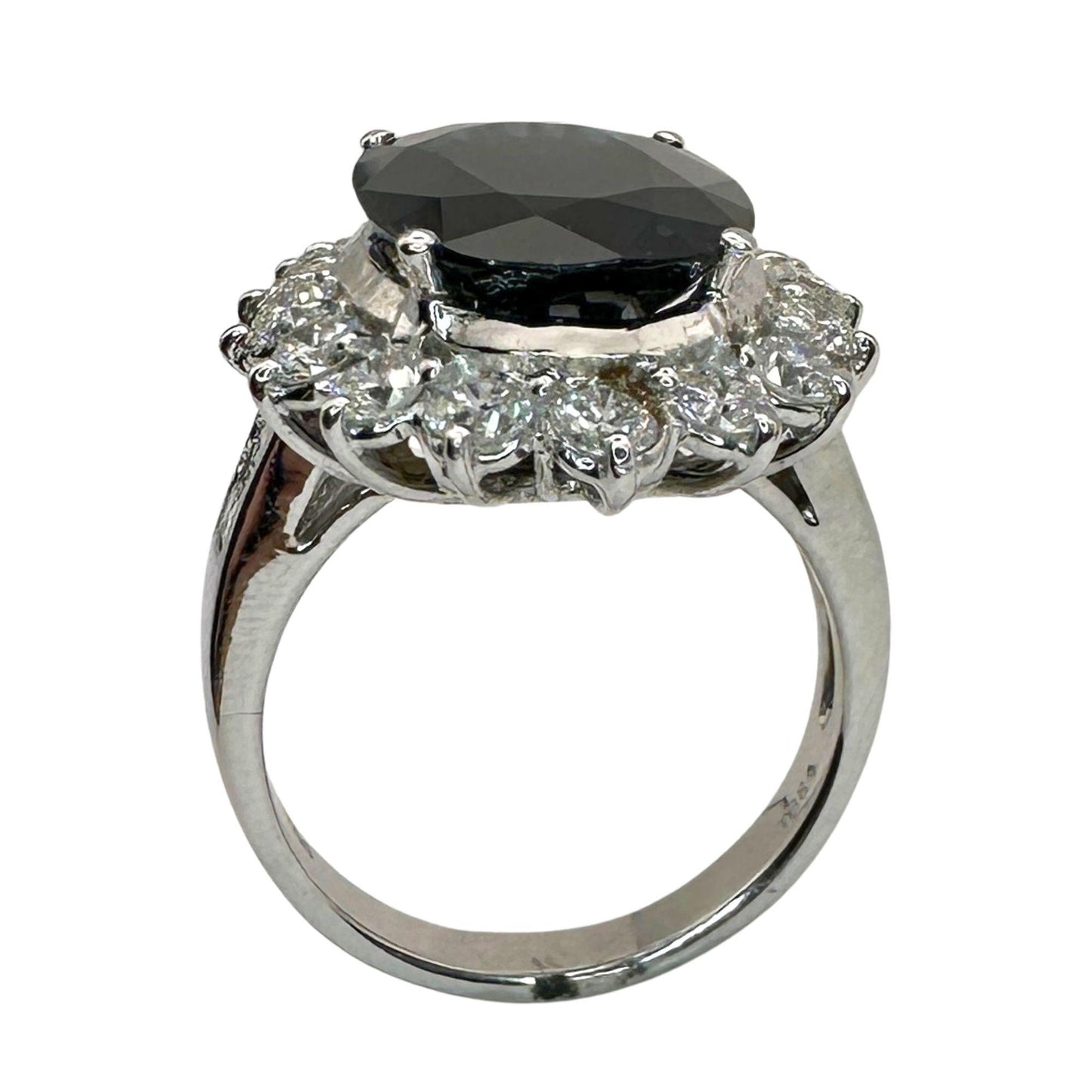 18k Diamond and Australian Sapphire Princess Diana Ring