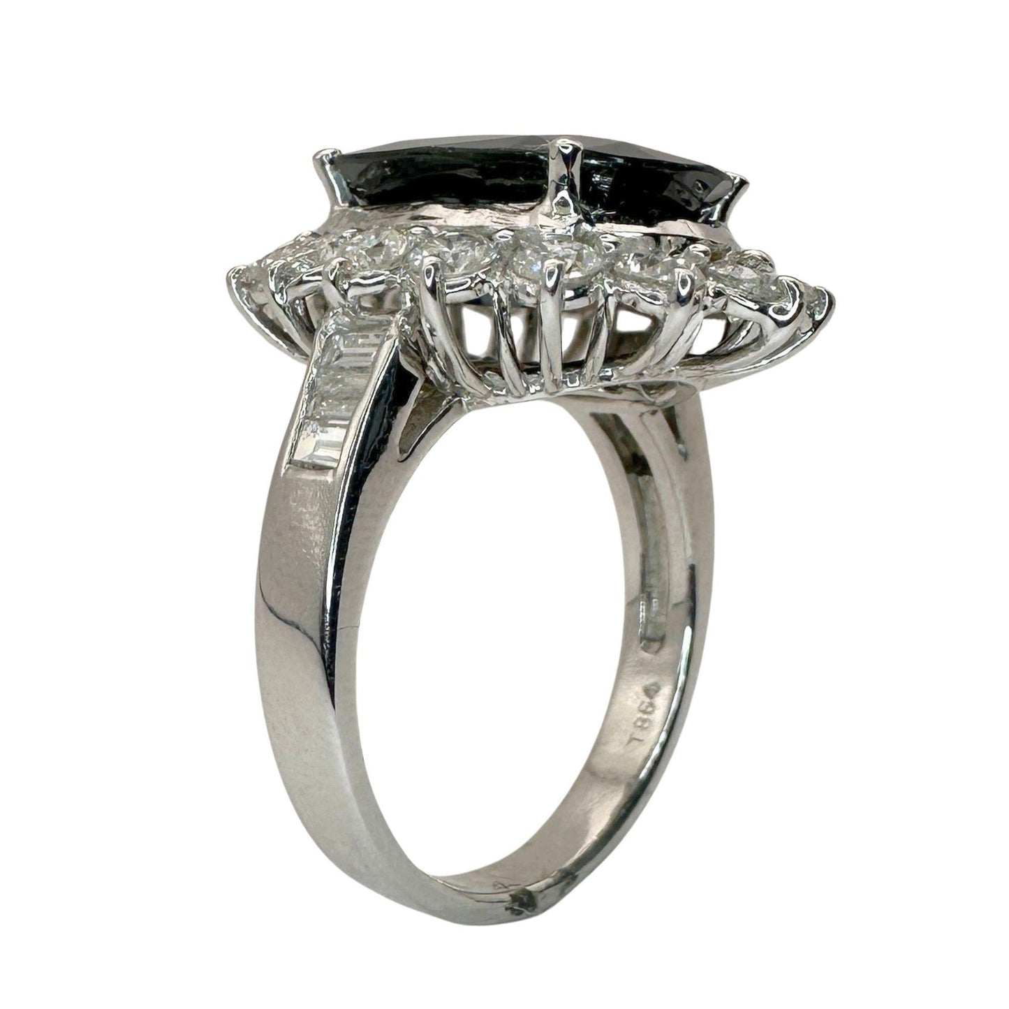 18k Diamond and Australian Sapphire Princess Diana Ring