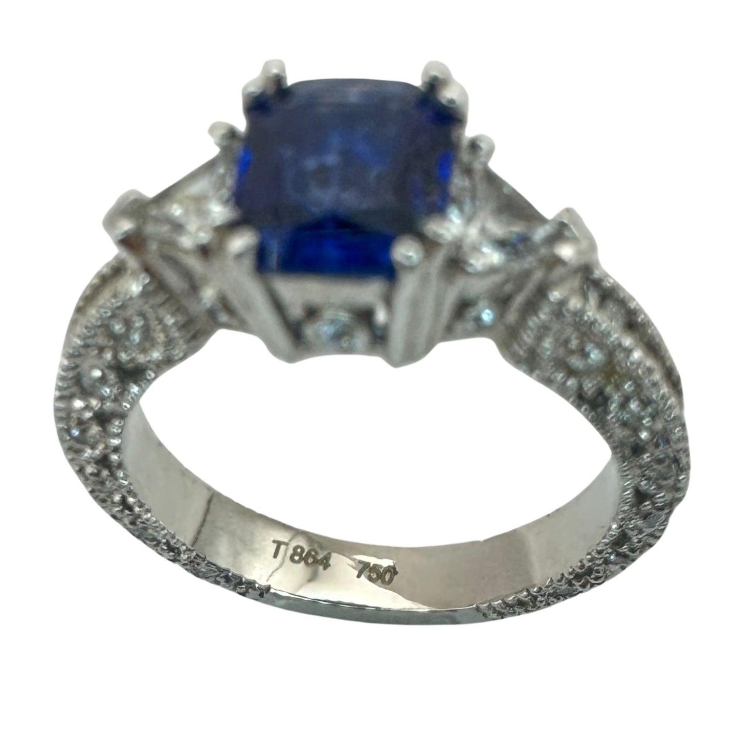 18k Diamond and Sapphire Ring