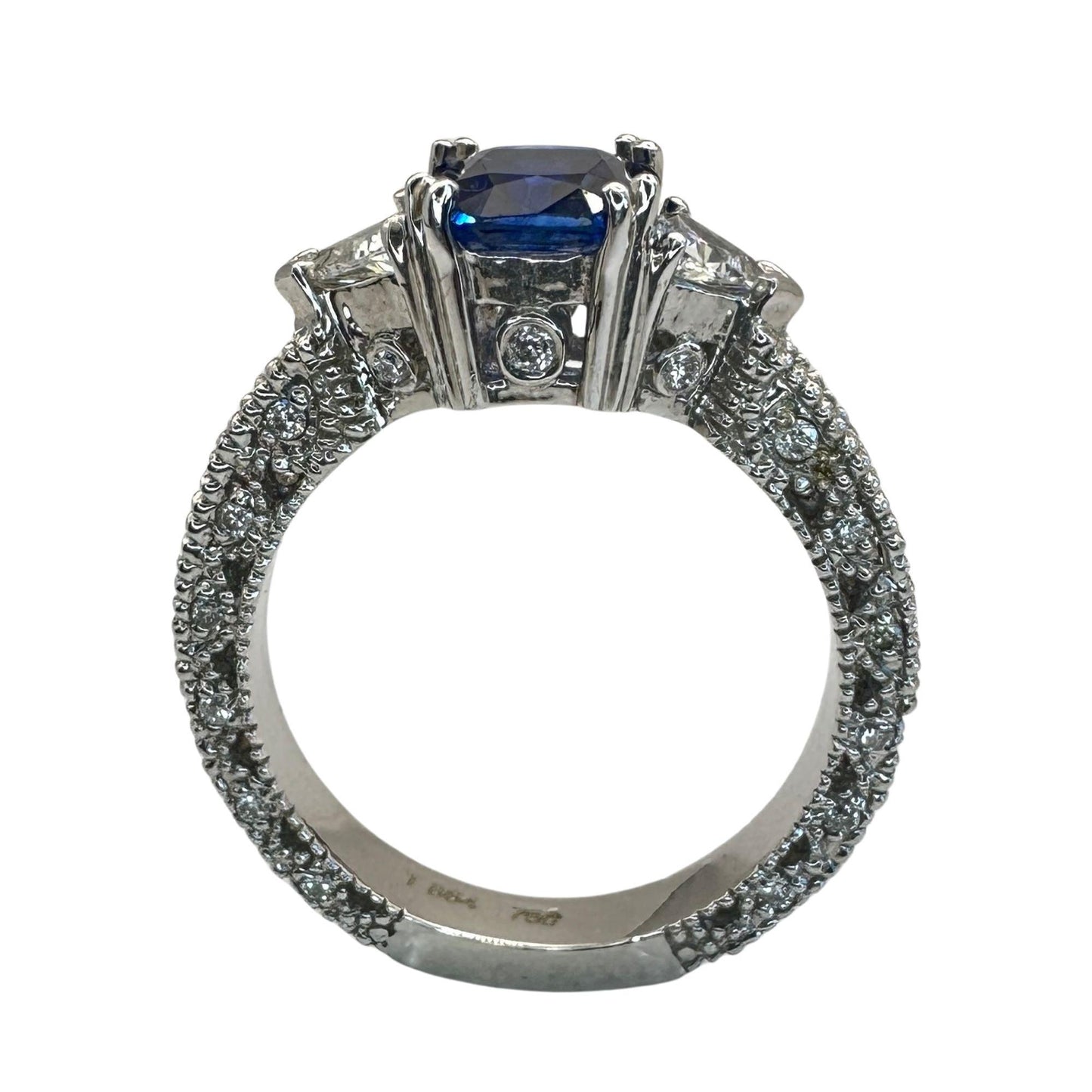 18k Diamond and Sapphire Ring