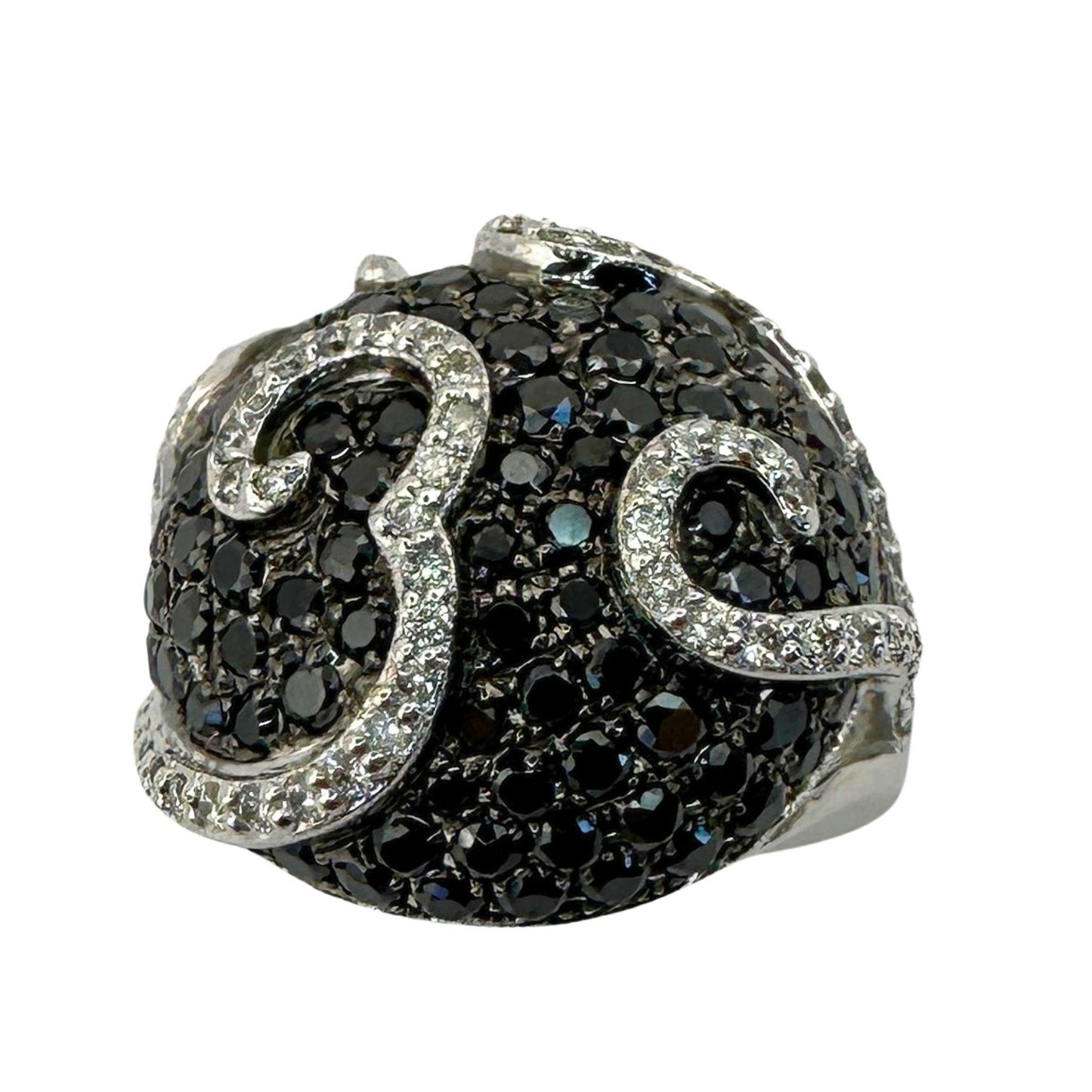 18k Black and White Diamond Ring