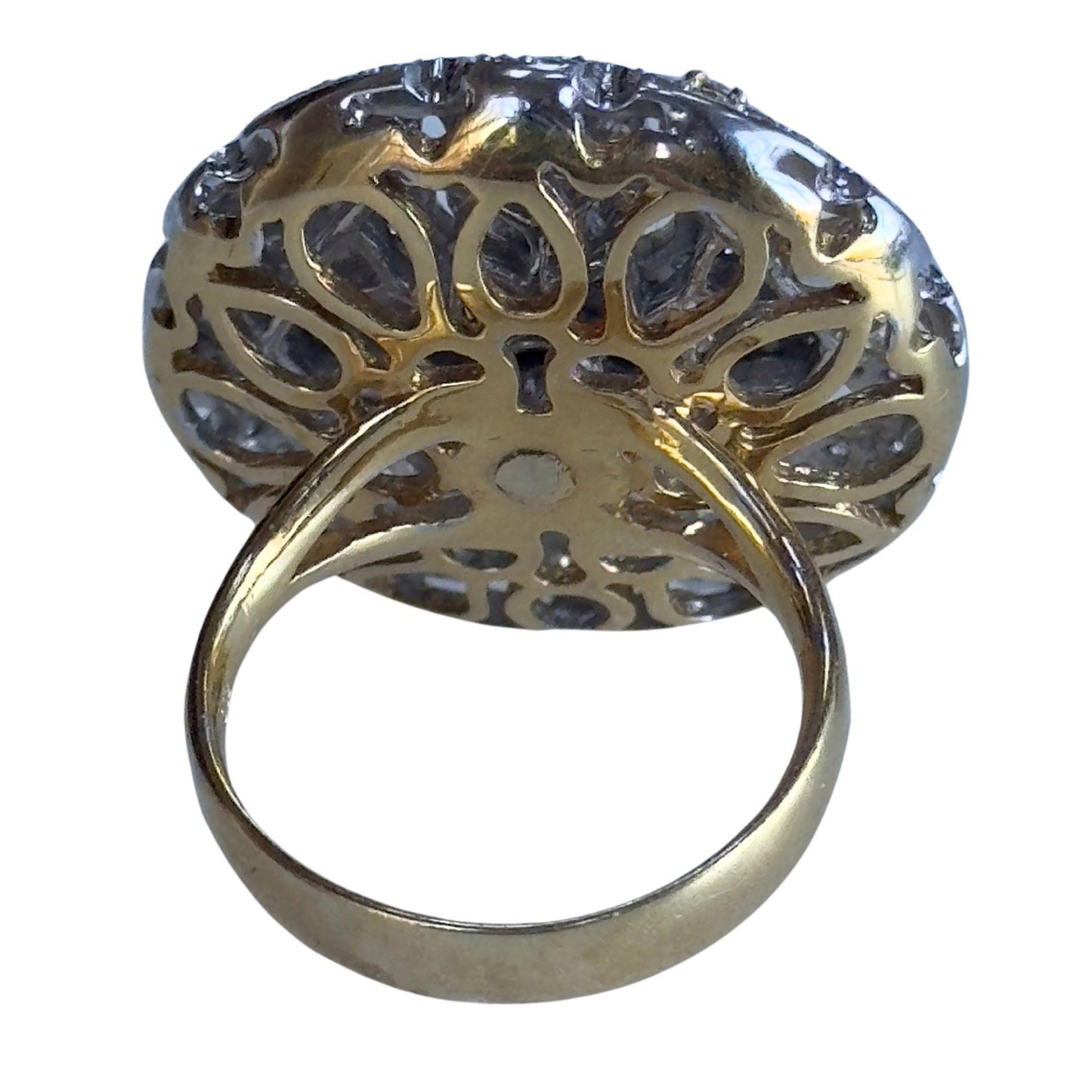 18k White and Yellow Diamond Cocktail Ring