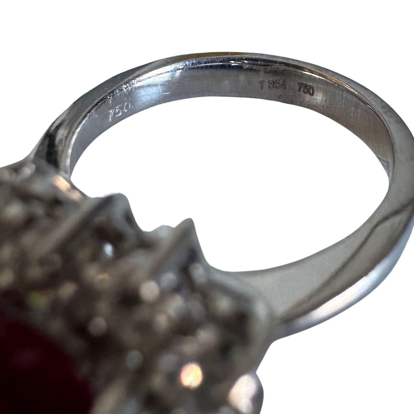 18k Diamond and Ruby Heart Ring
