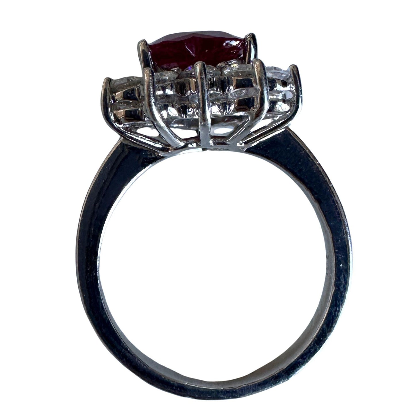 18k Diamond and Ruby Heart Ring