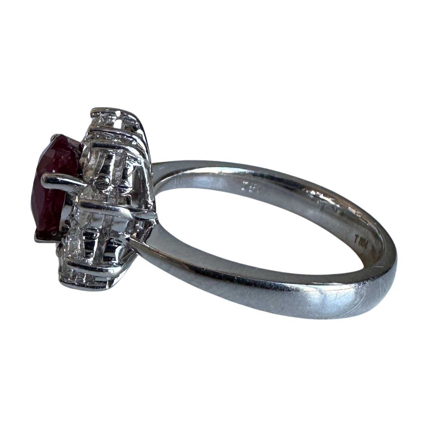 18k Diamond and Ruby Heart Ring