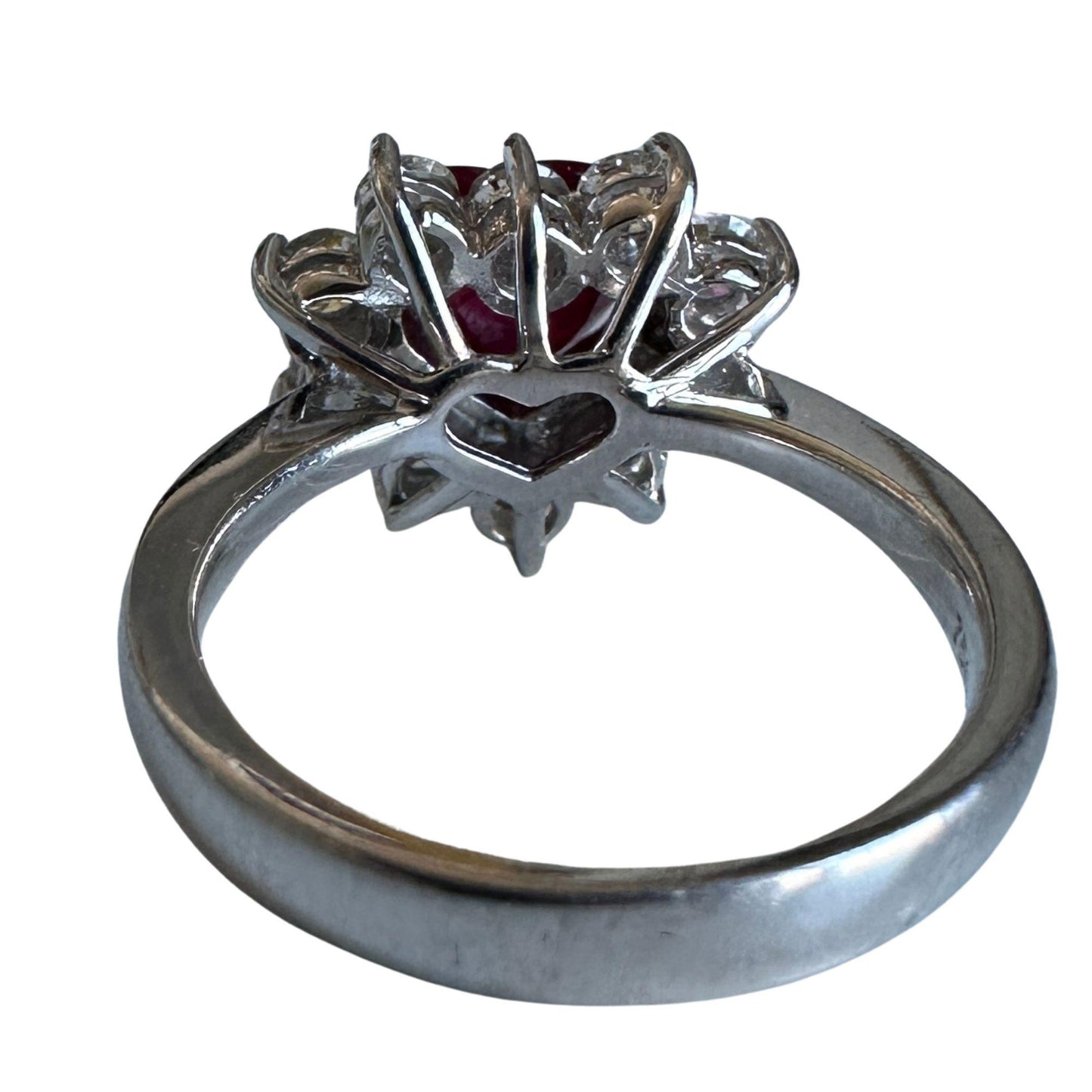 18k Diamond and Ruby Heart Ring