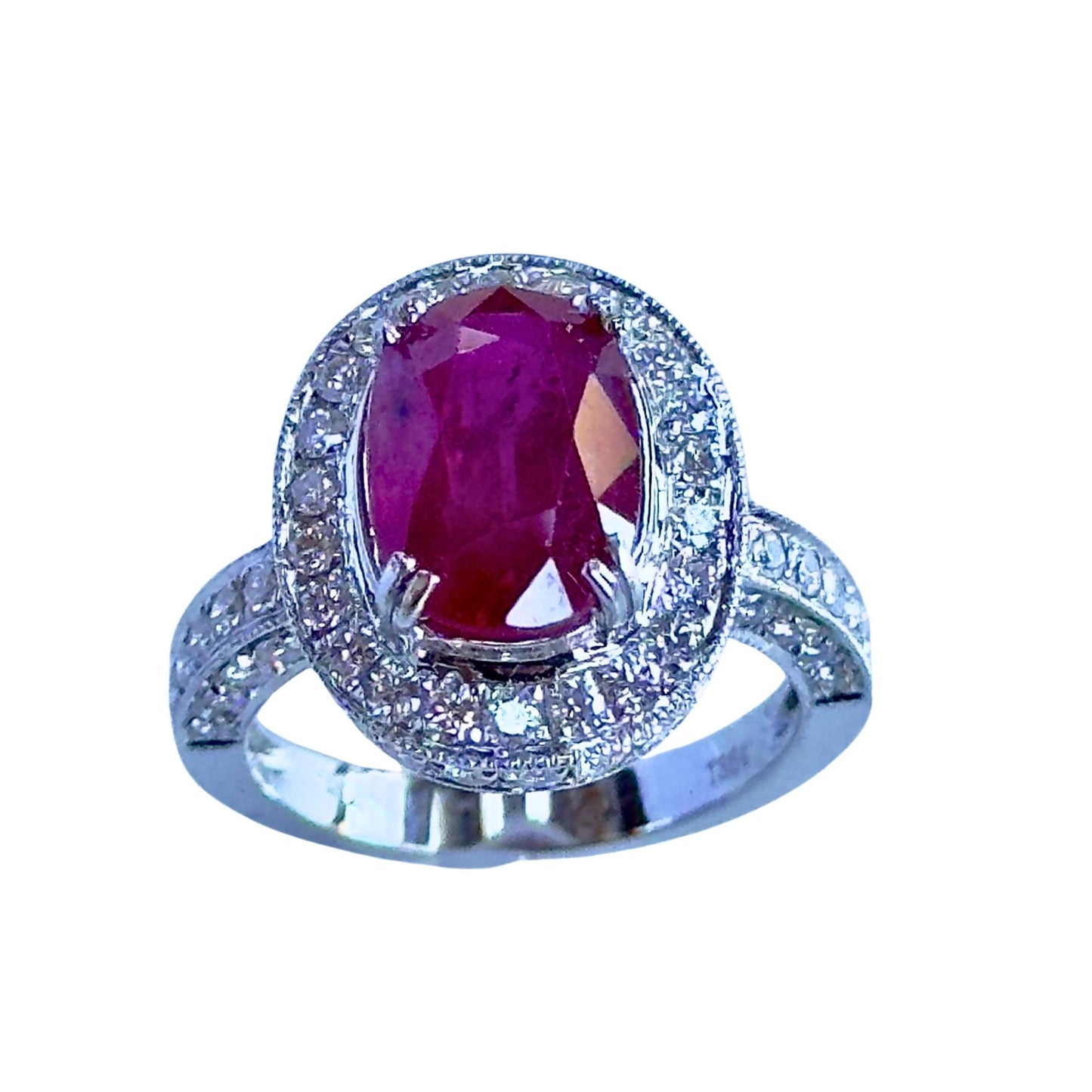 18k Diamond and Ruby Ring