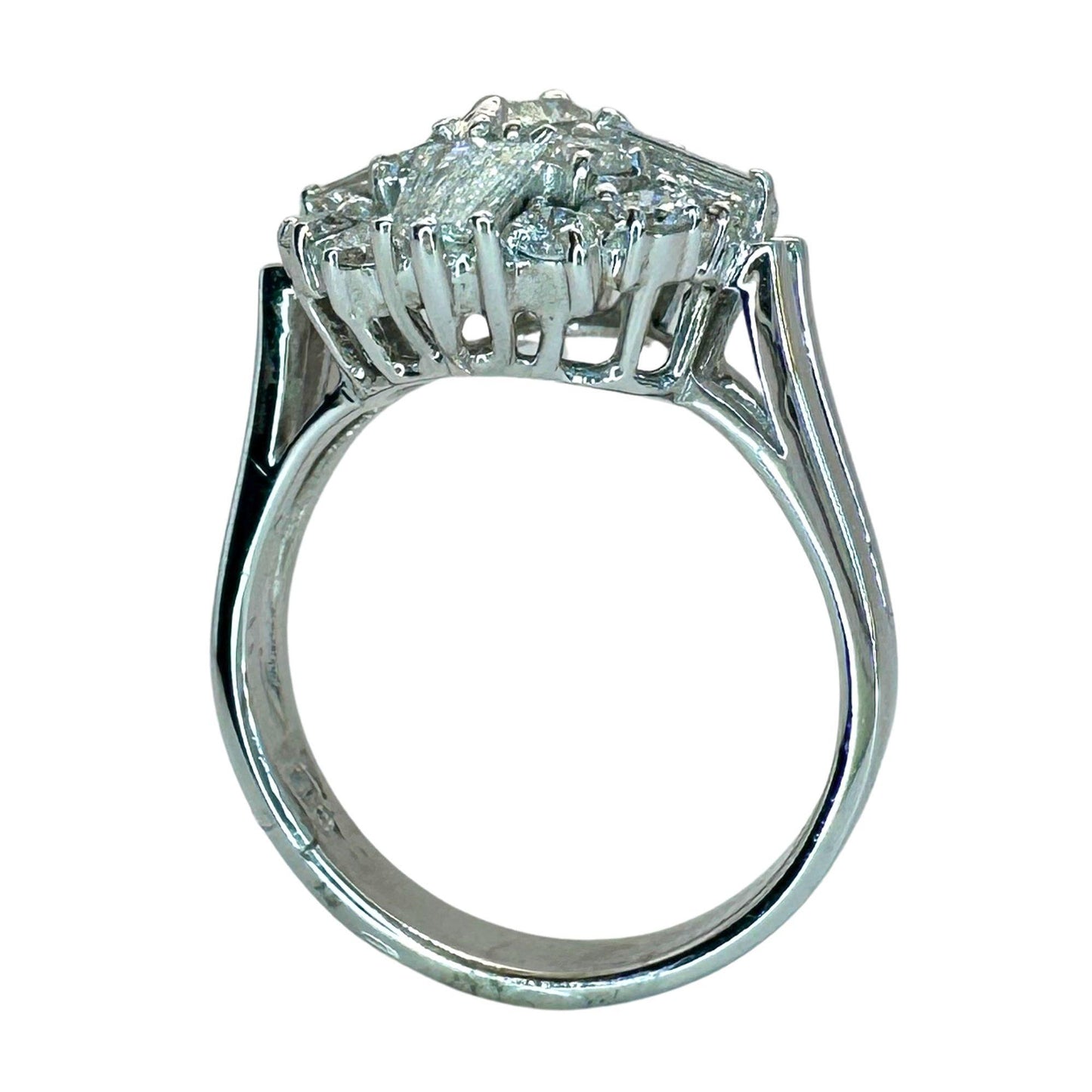 18k Baguette and Marquise Cut Diamond Ring