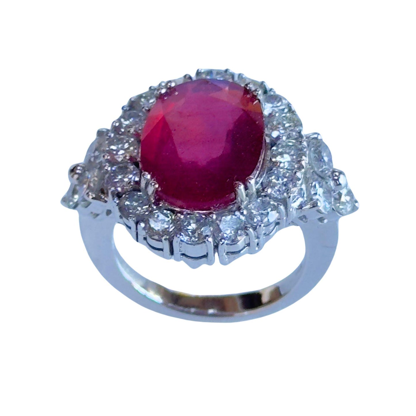 18k Diamond and African Ruby Ring
