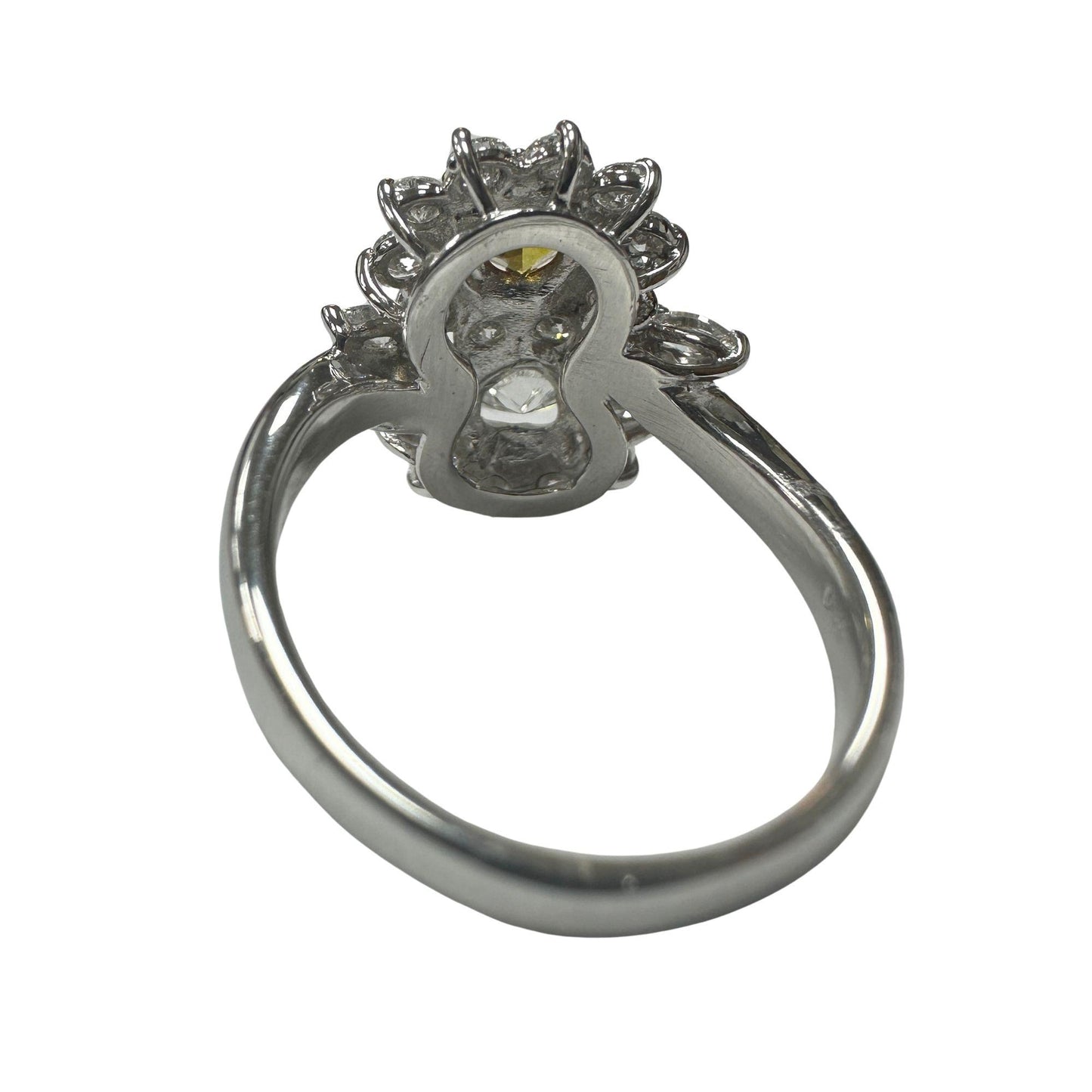 18k White and Yellow Diamond Floral Ring