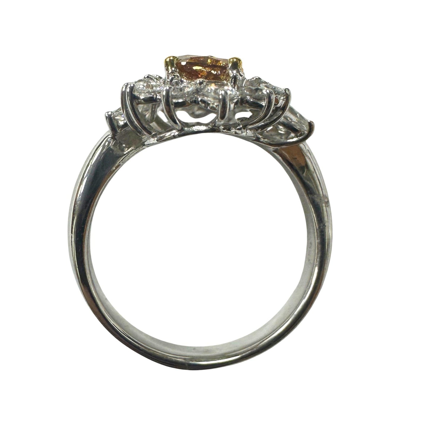 18k White and Yellow Diamond Floral Ring