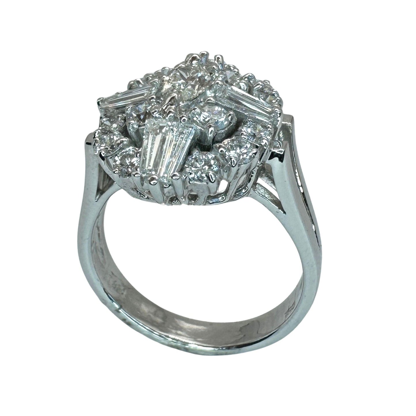 18k Baguette and Marquise Cut Diamond Ring