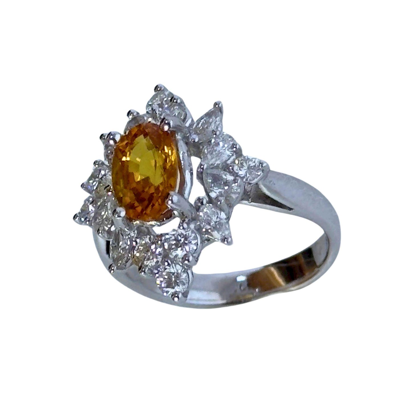 18k White and Yellow Sapphire Ring