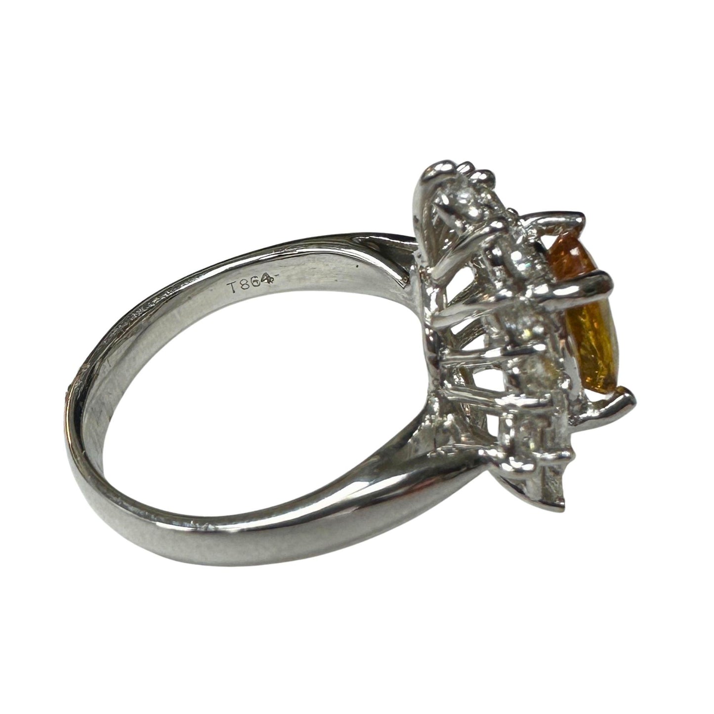 18k White and Yellow Sapphire Ring
