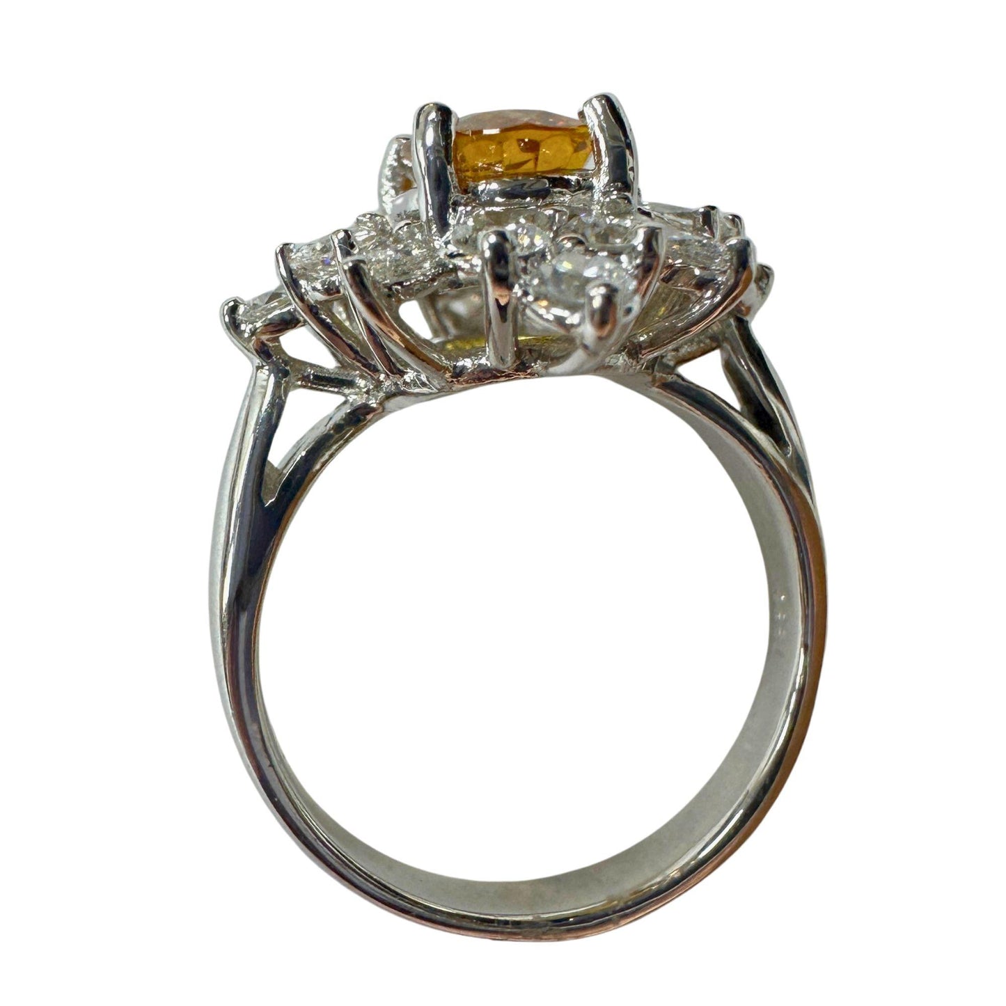 18k White and Yellow Sapphire Ring