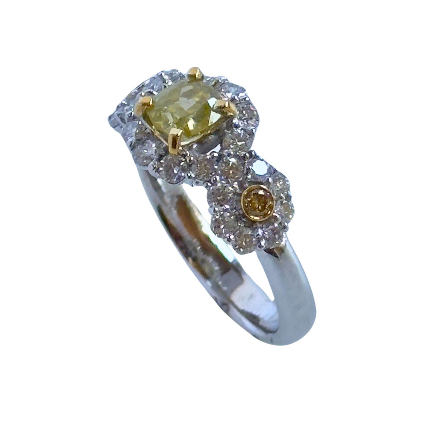18k White and Yellow Diamond Ring