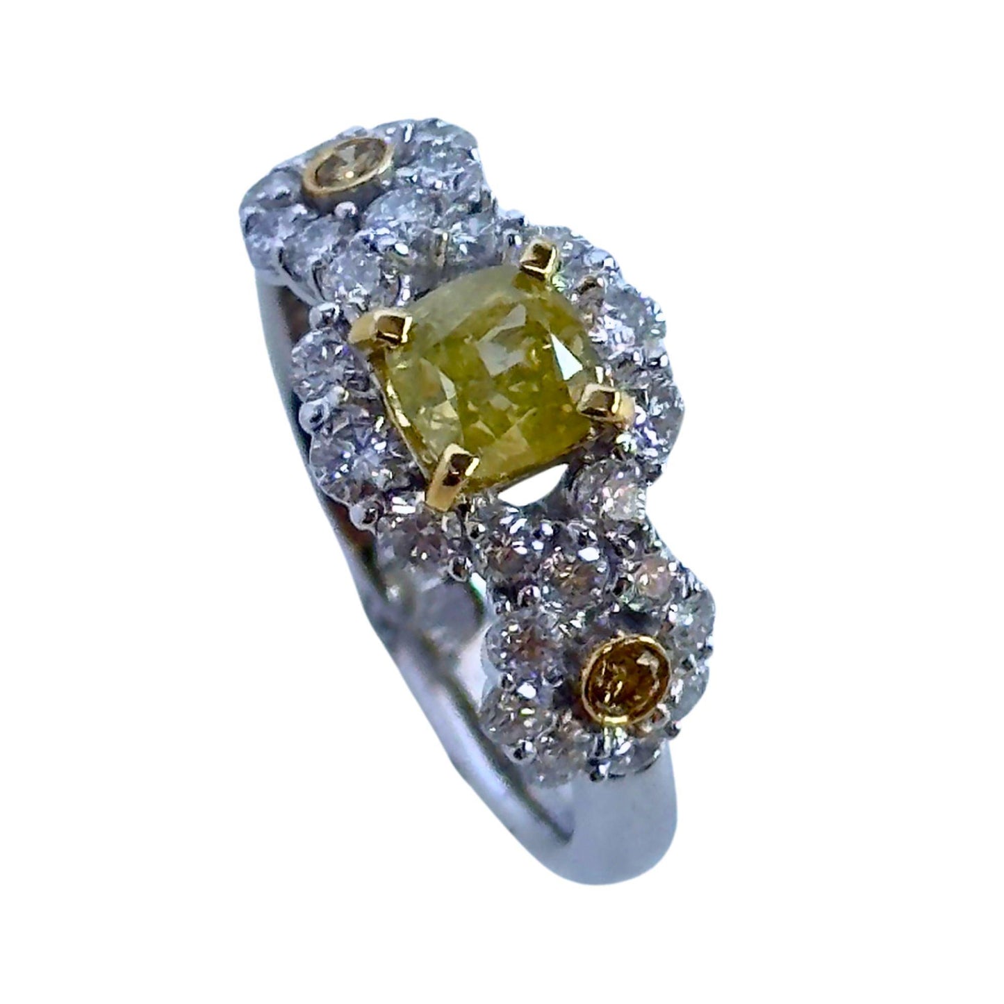 18k White and Yellow Diamond Ring