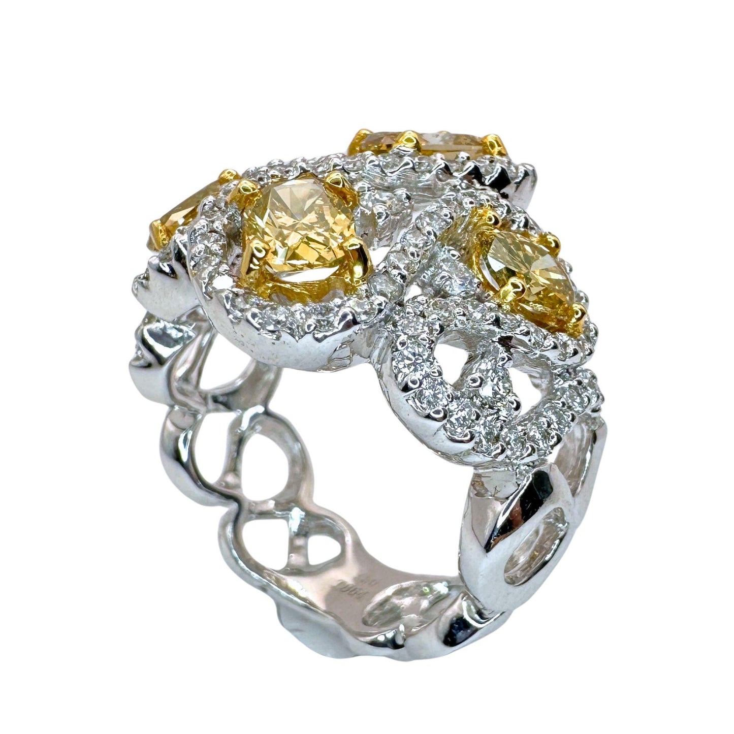 18k White and Yellow Diamond Ring