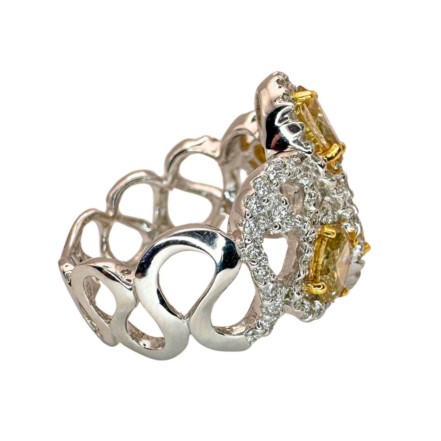 18k White and Yellow Diamond Ring