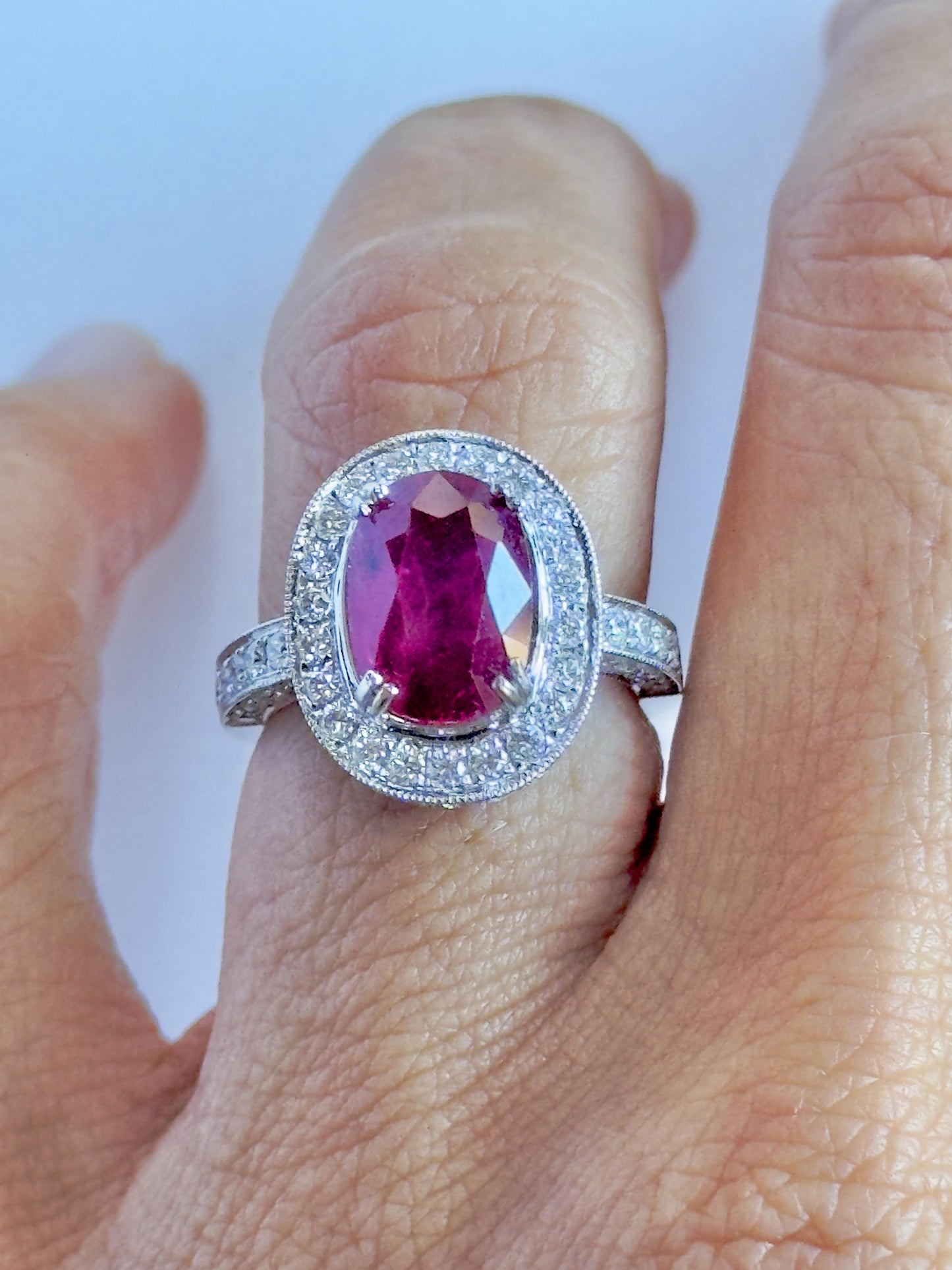 18k Diamond and Ruby Ring