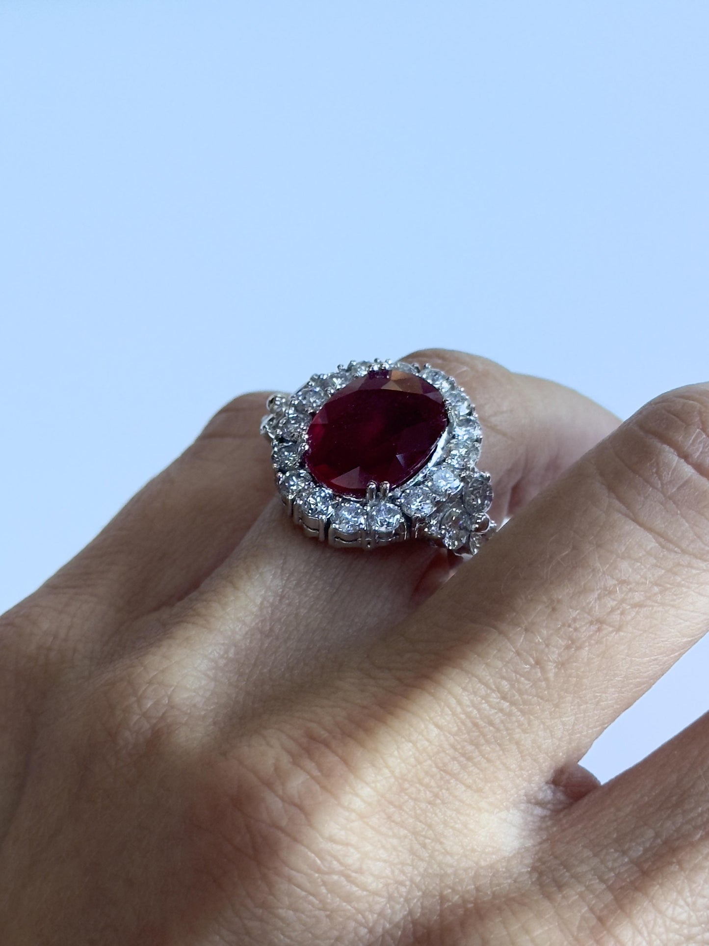 18k Diamond and African Ruby Ring