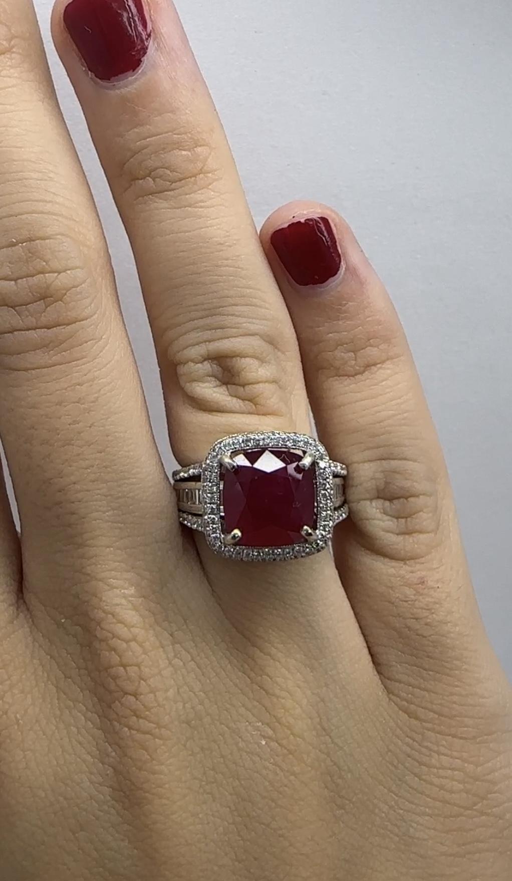 18k Diamond and Ruby Ring