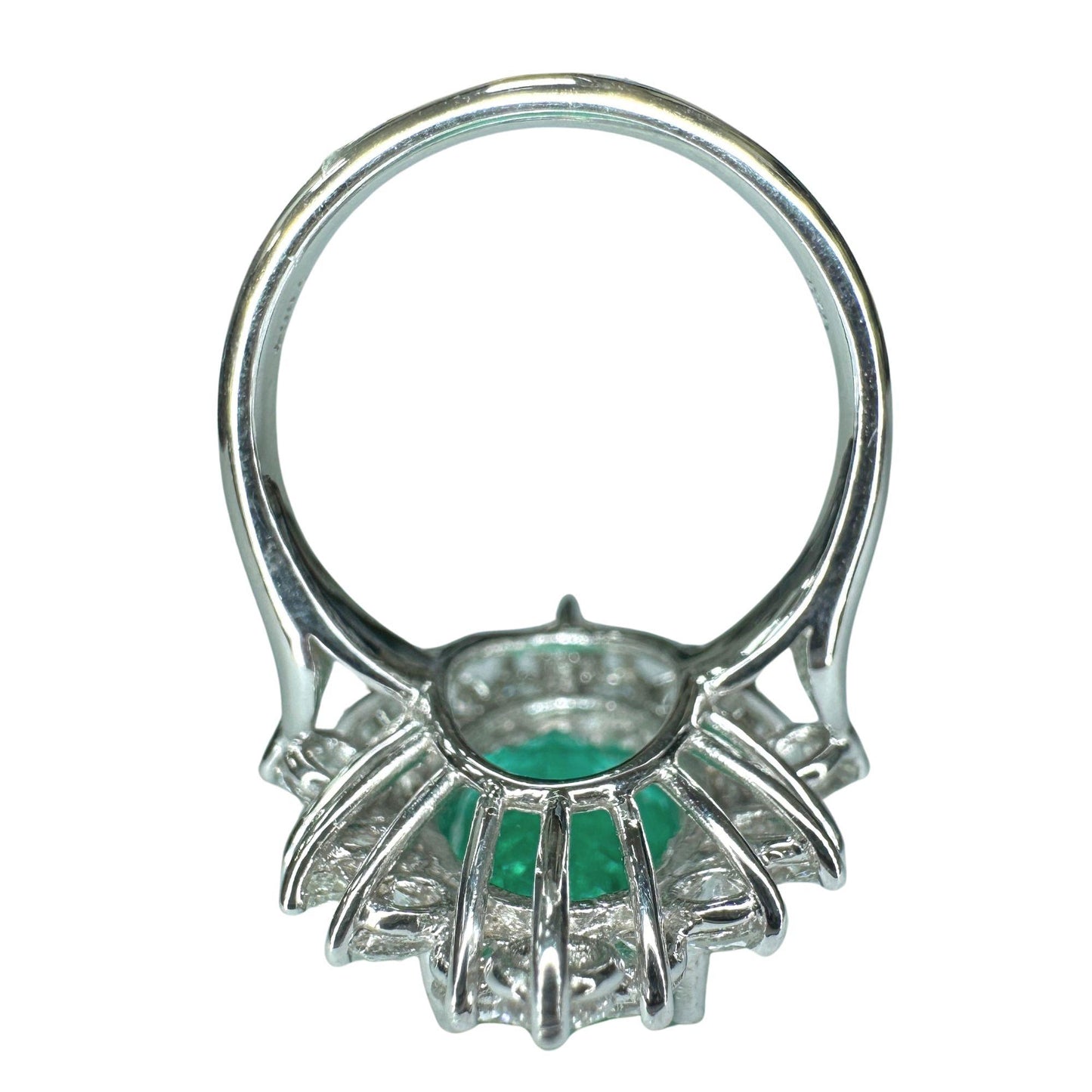 GIA Certified 18k Diamond and Emerald Ring