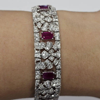 18K Diamond and Ruby Bracelet