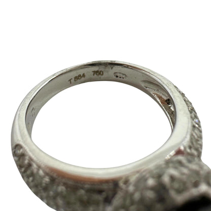 18K White Gold Black and White Diamond Ring