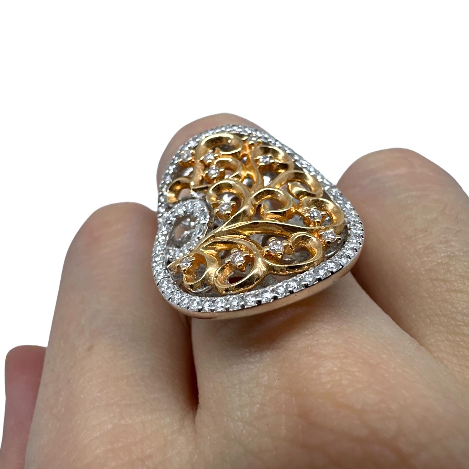 18K White and Rose Gold Diamond Ring
