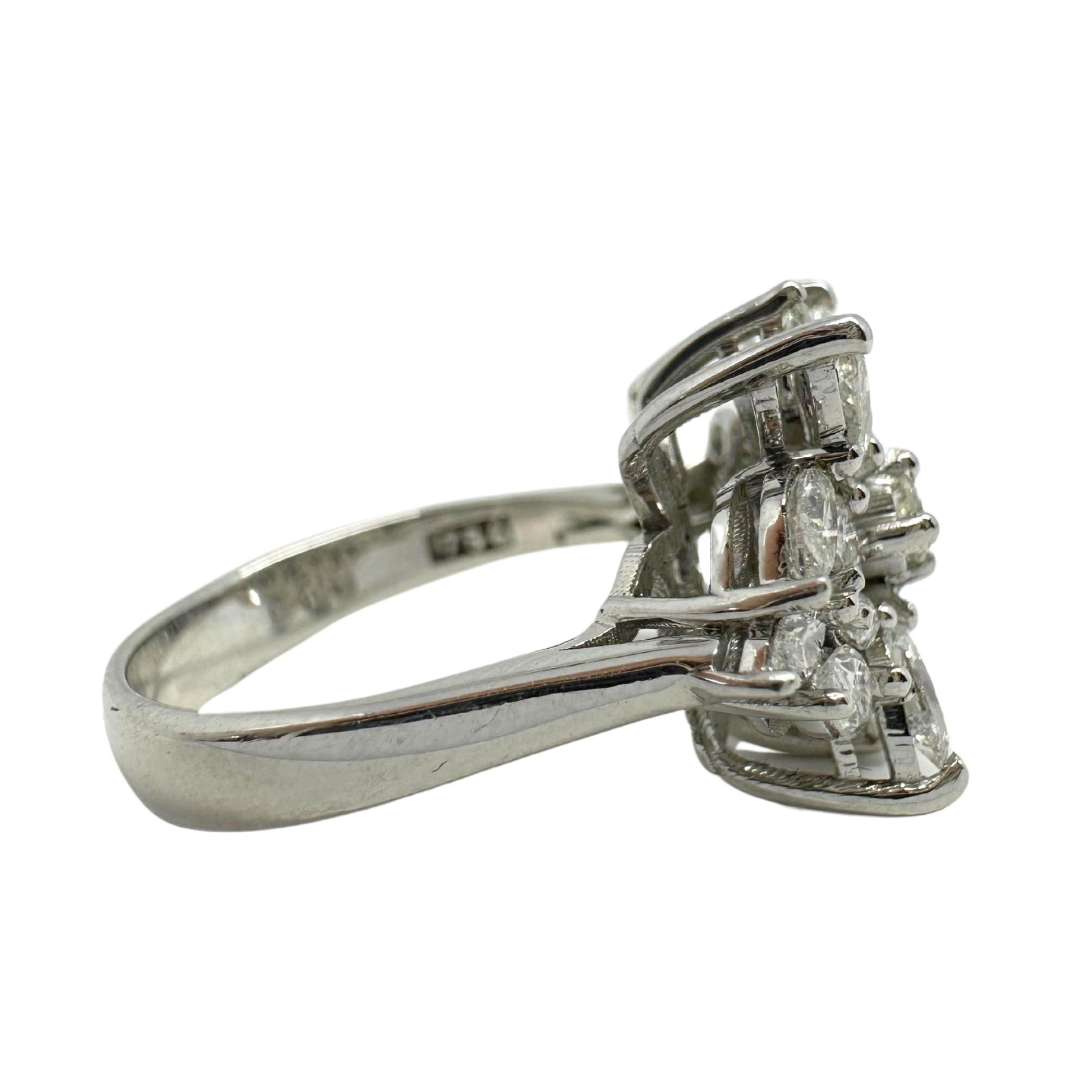 18K White Gold Marquise Cut Diamond Ring