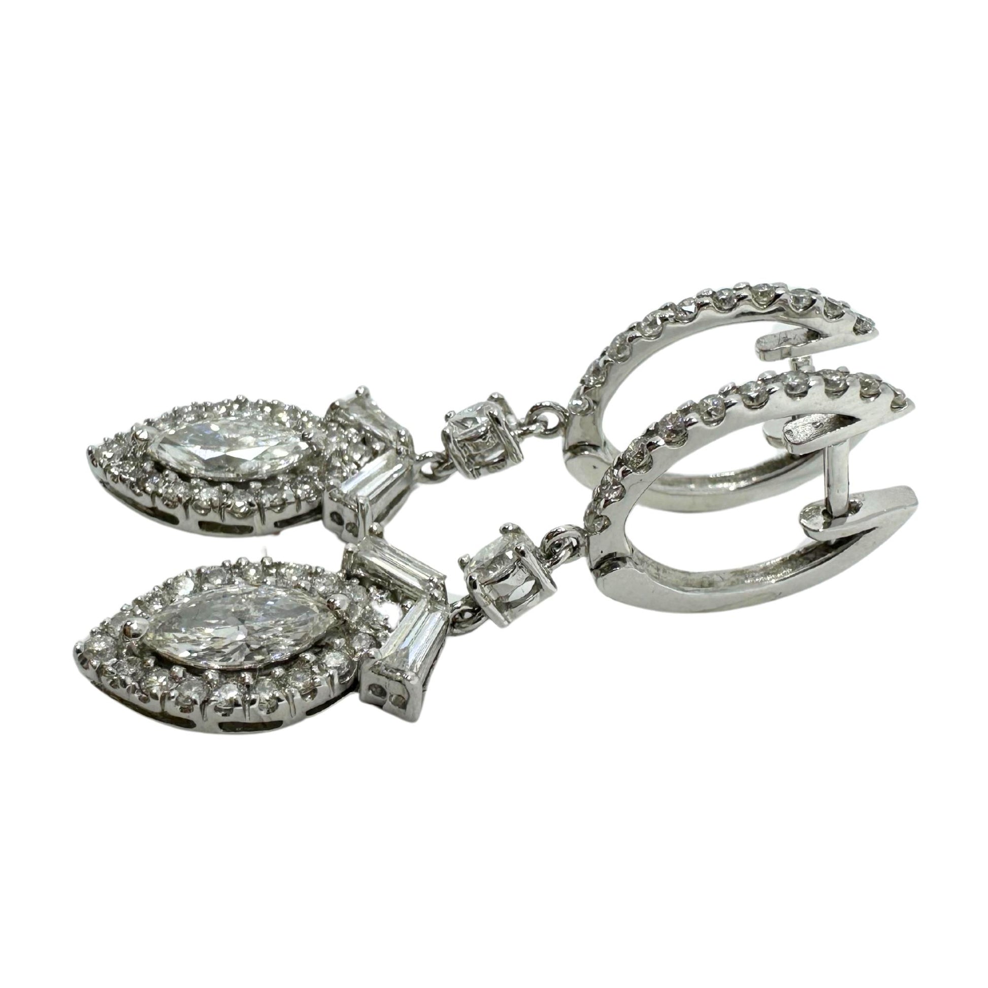 18K White Gold Marquise Diamond Earrings