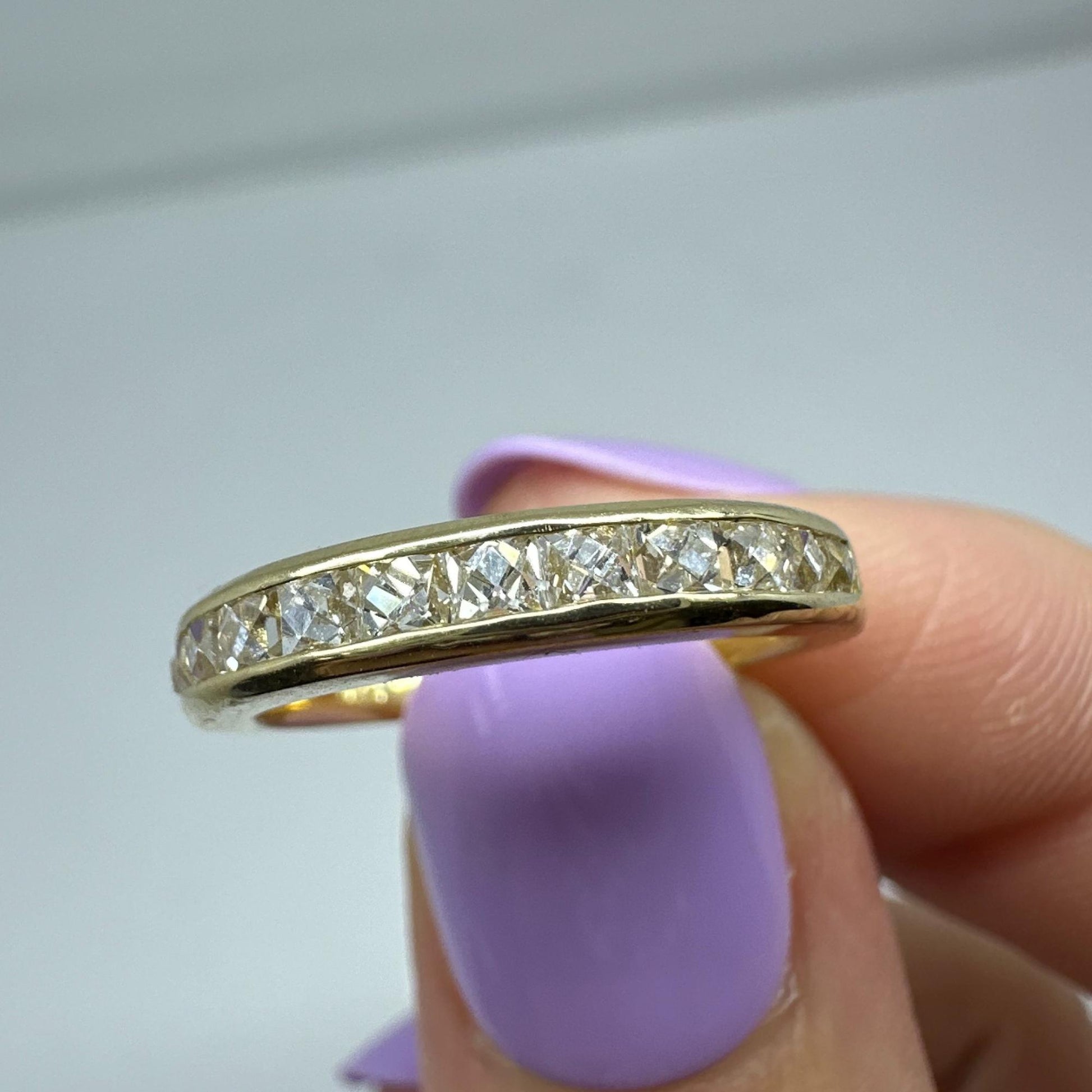 14K Yellow Gold 0.79 Carat Repurposed French Cut Diamond Band - Size 5